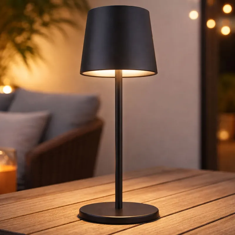 Express Levering LED tafellamp voor buiten, zwart, oplaadbare batterij, touchdimmer, H 28 cm