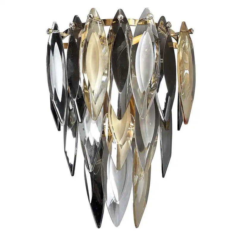 Aanbieding Wandlamp, goudkleurig, K9 kristallen, champagnekleurig, H 34 cm