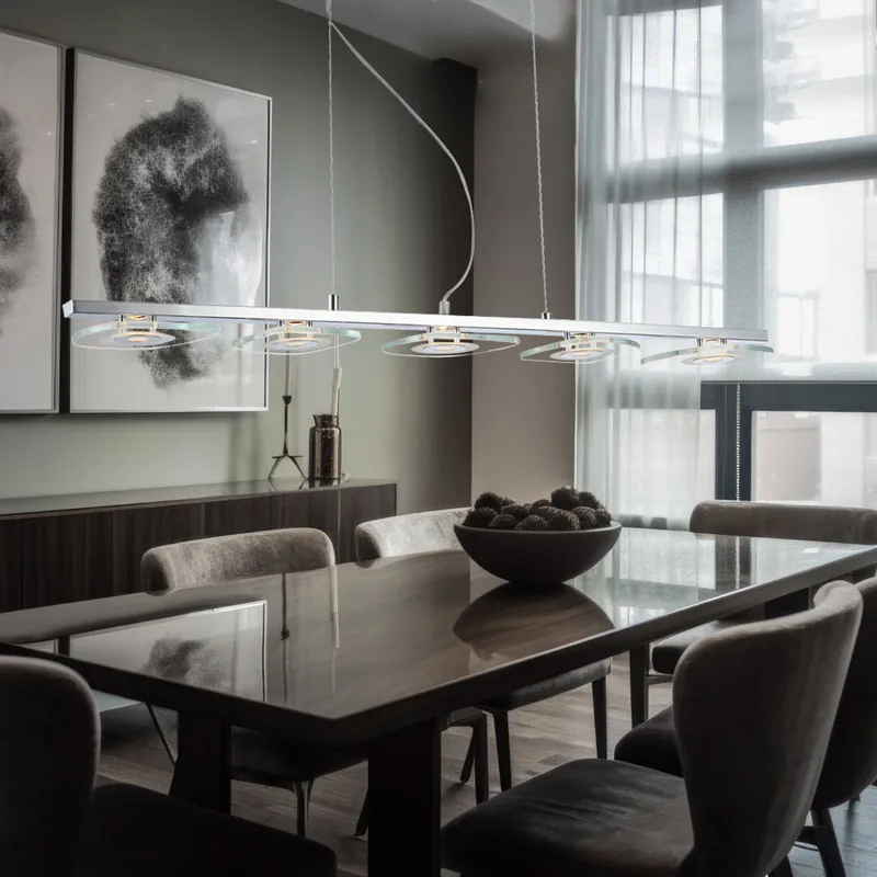 Meest Verkocht LED hanglamp, chroom, gesatineerd glas, L 90 cm