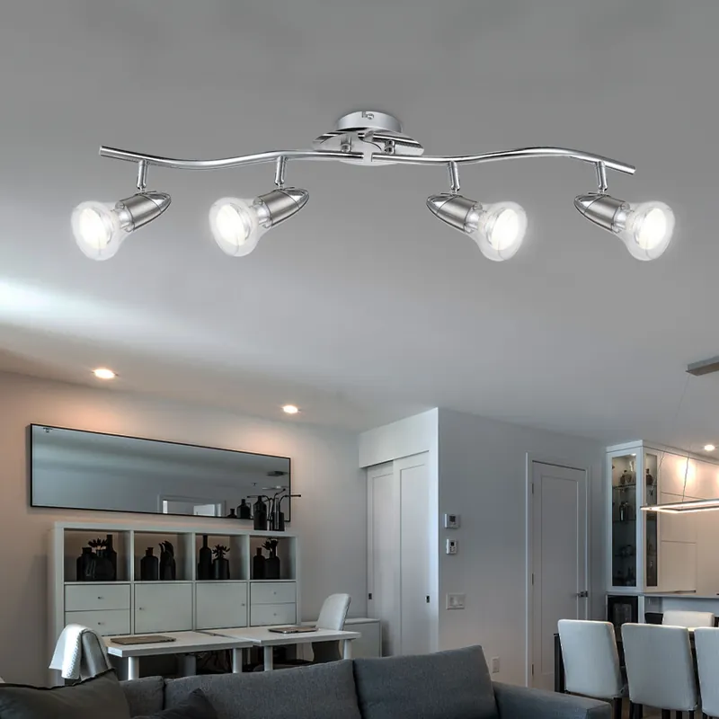 LED plafondlamp, flexibele spots, chroom, L 70cm Flitsaanbieding