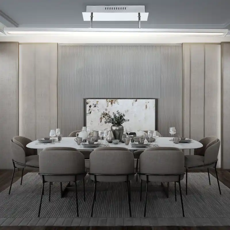 Rechtstreeks Van De Fabrikant Elegante LED plafondlamp van chroom en glas