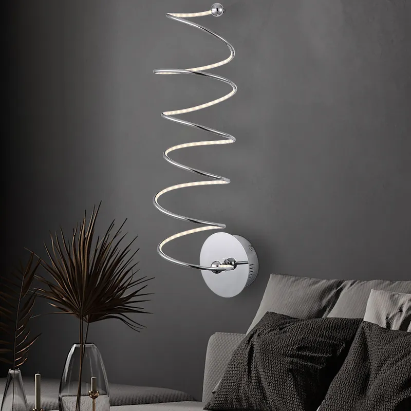 Speciale Aanbieding LED wandlamp, spiraalvormig ontwerp, chroom, H 60 cm, REBEL