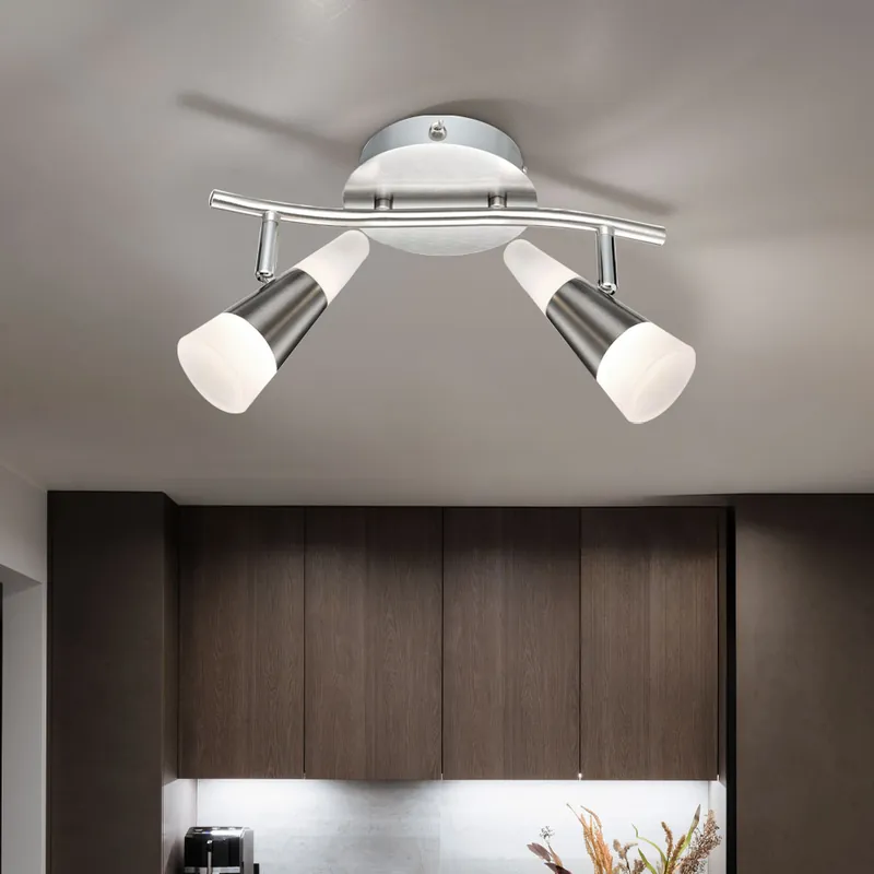 Meest Verkocht LED plafondspot, verstelbare spots, mat nikkel, L 30 cm