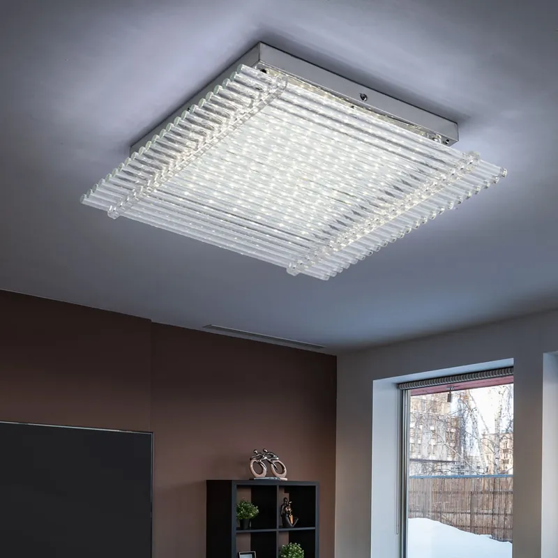 Hoge Kwaliteit LED plafondlamp, glazen staven, helder, L 32 cm