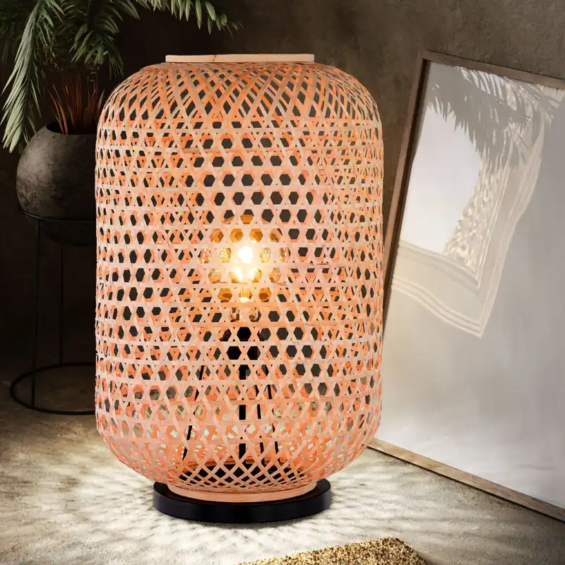 Lage Prijs Tafellamp, vlechtwerk van bamboe, H 62,5 cm