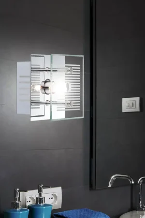 Weekendaanbieding Wandlamp, chroom, glas, L 10 cm GILMA