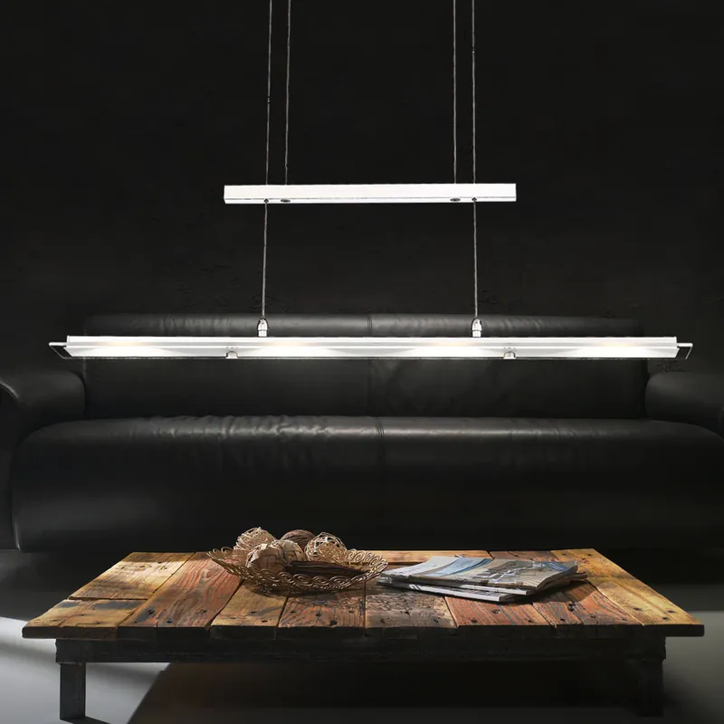 Superprijs LED hanglamp, zilver, in hoogte verstelbaar, H 165 cm