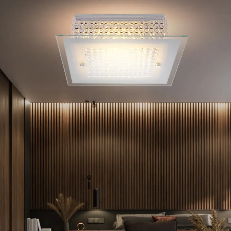 LED plafondlamp, chroom, glas, kristallen, L 30 cm Exclusieve Aanbieding