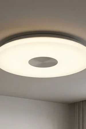 Aanbieding LED plafondlamp, chroom, acryl, rond, gesatineerd, 37,5 cm