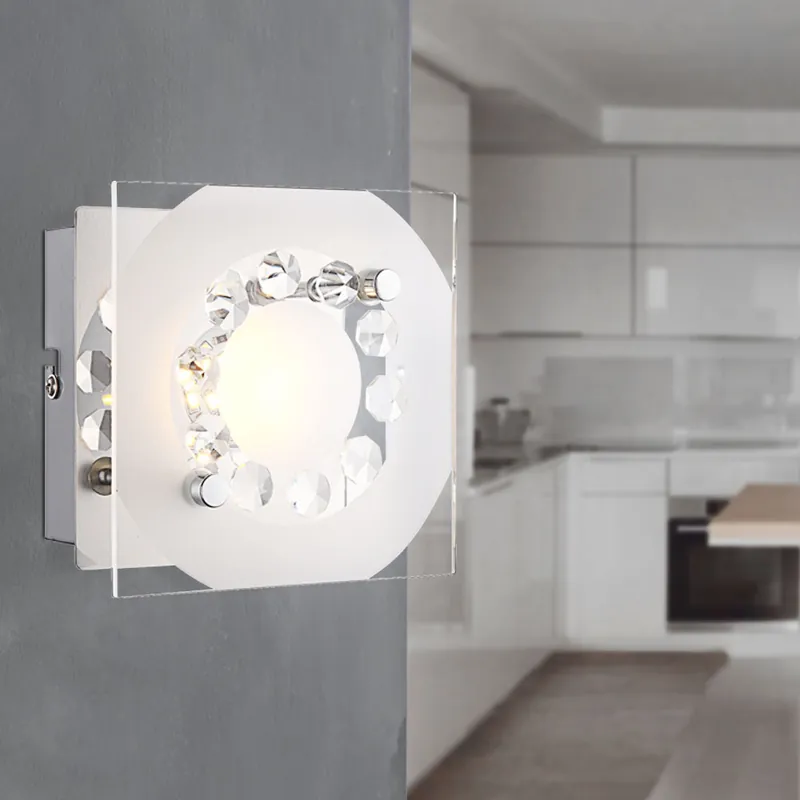 Dagaanbieding LED wandlamp, kristallen, glas, chroom, L 12cm