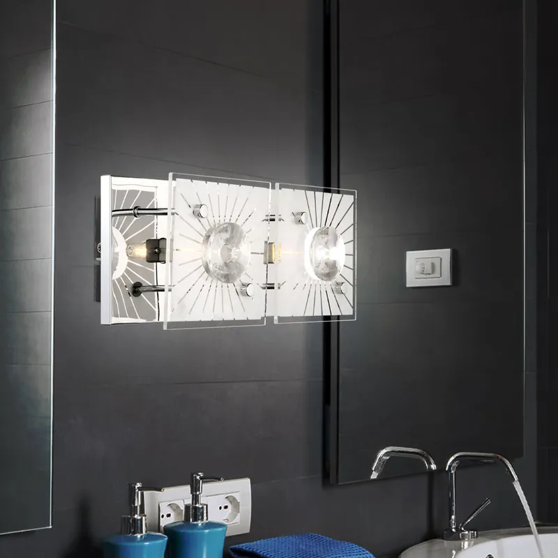 Wandlamp, kristallen, chroom, gesatineerd glas, L 24 cm Must-Have