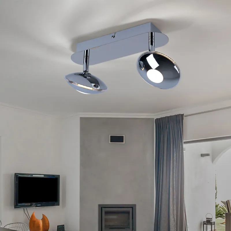 Meest Verkocht LED plafondlamp, 2 vlammen, chroom, gesatineerd, L 25cm
