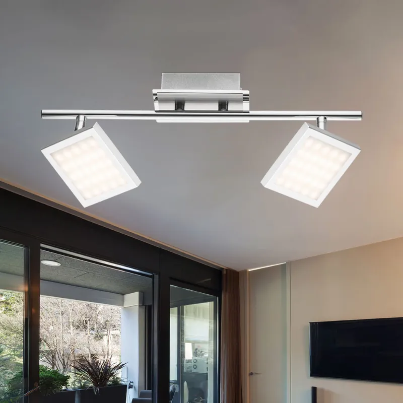 LED plafondlamp, chroom, beweegbare spots, L 40cm Shop Nu