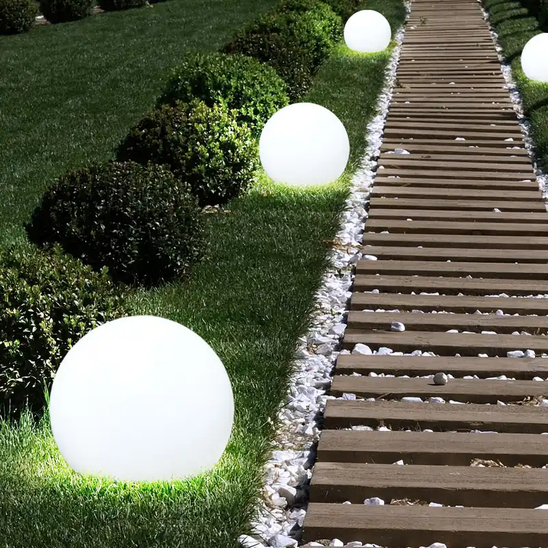3x LED solar steeklampen, bolvorm, diameter 10 cm, SOLAR Tijdelijk Beschikbaar