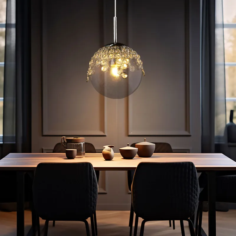 Hanglamp, glas, kristallen, 20 cm Goedkoop