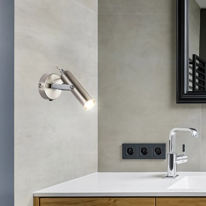 Superprijs LED wandlamp, chroom, verstelbare spot H 16,5 cm