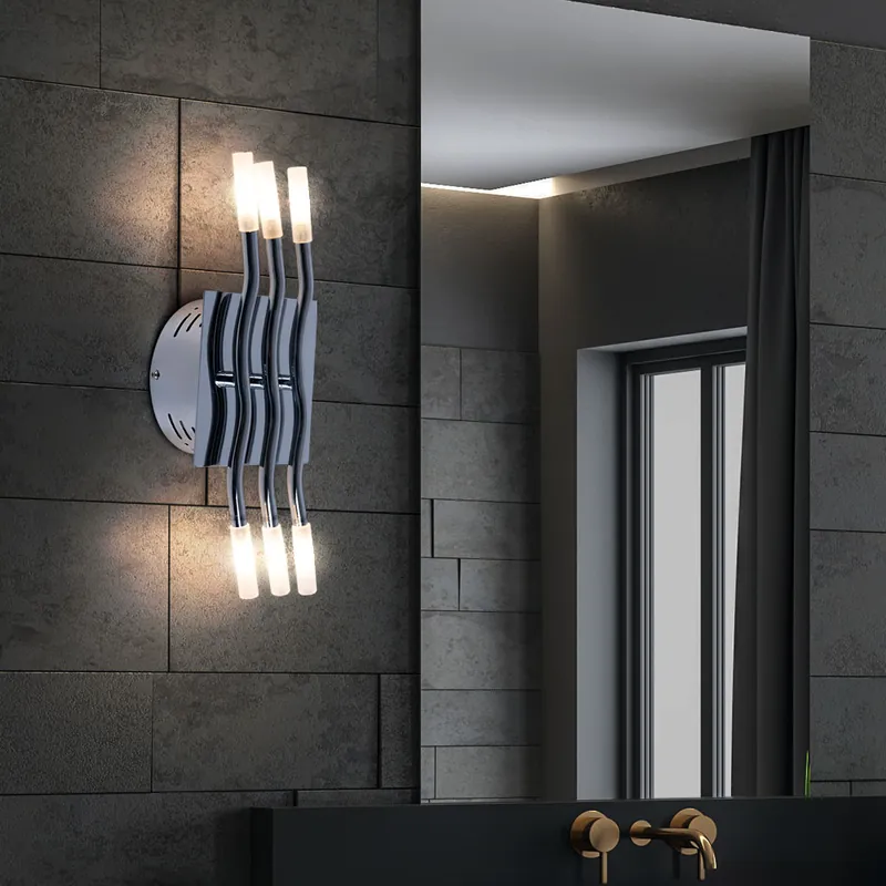 Wandlamp in verchroomd metaal en glas MEDUSA Gratis Verzending