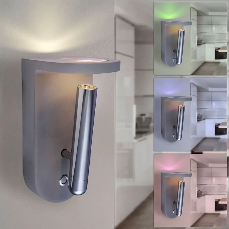 LED wandlamp, 4 verwisselbare glazen, verstelbaar Snelle Levering