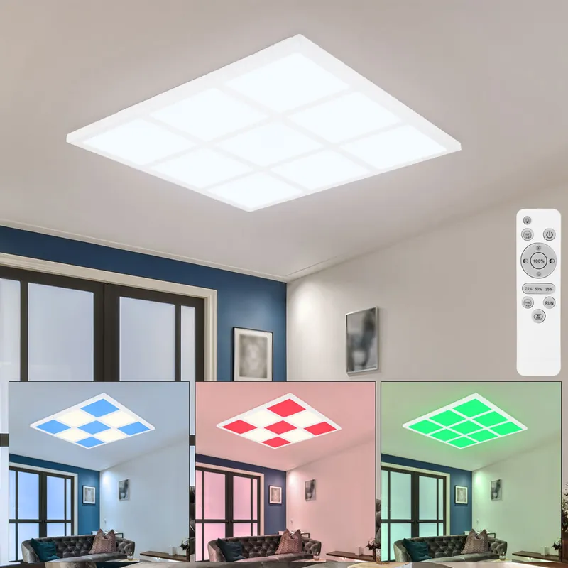 Populair RGB LED plafondlamp, dimmer CCT afstandsbediening, L 43 cm