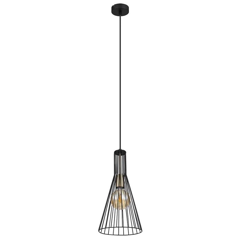 Hanglamp, metaal, zwart, antiek messing, H 120 cm Veilige Betaling