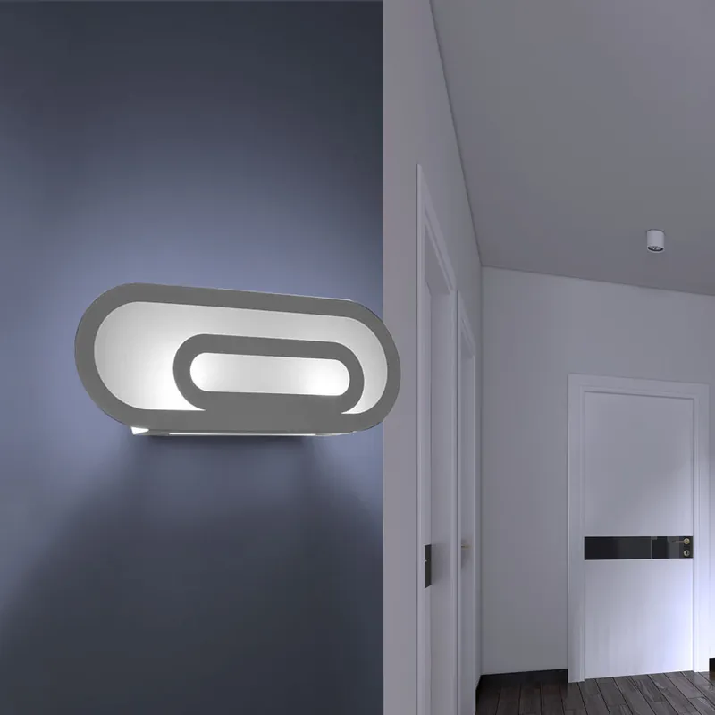 Wandlamp, wit, staal, design, L 40 cm Gratis Verzending