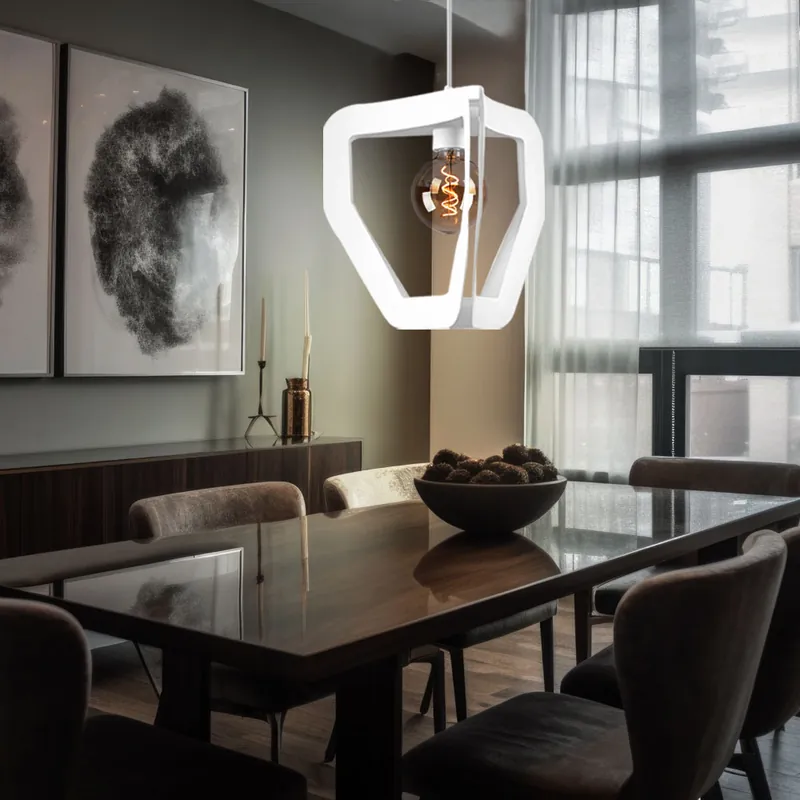 Rechtstreeks Van De Fabrikant Hanglamp, staal, wit, H 120 cm