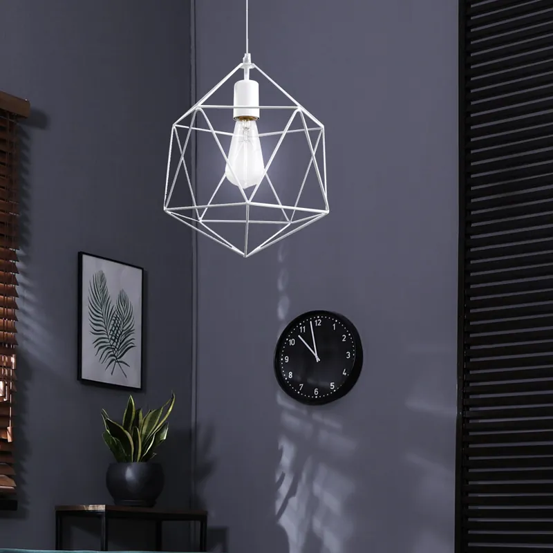 Hanglamp, wit staal, kooi, 25 cm Nu Kopen
