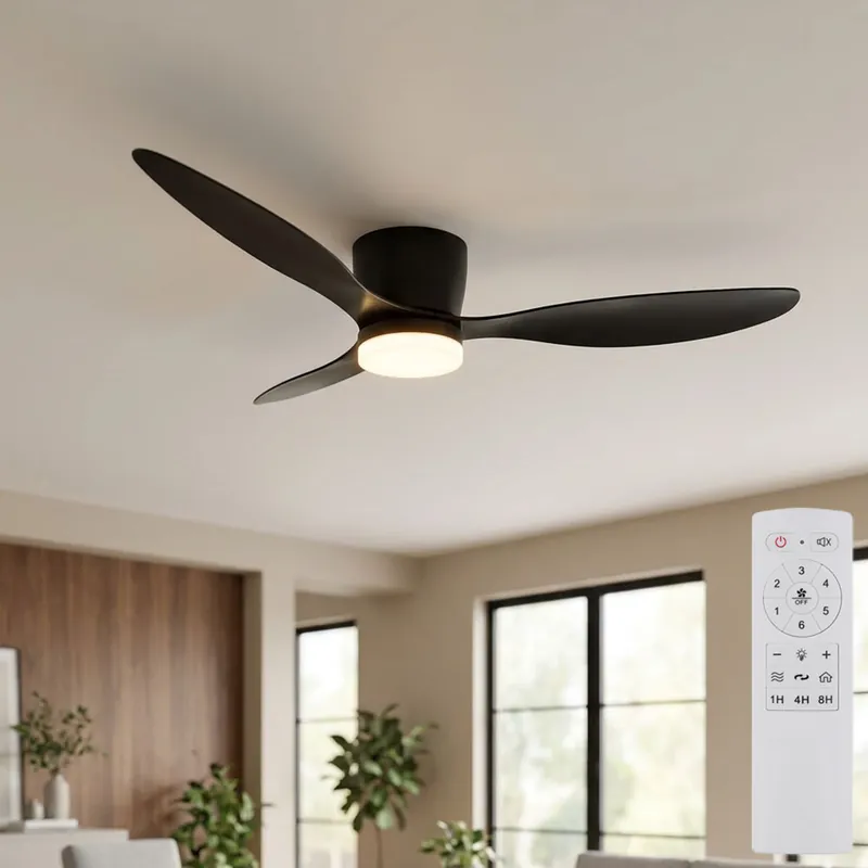 LED plafondventilator, zwart, metaal, dimbaar, CCT, timer, Ø 131,5 cm Koop Online