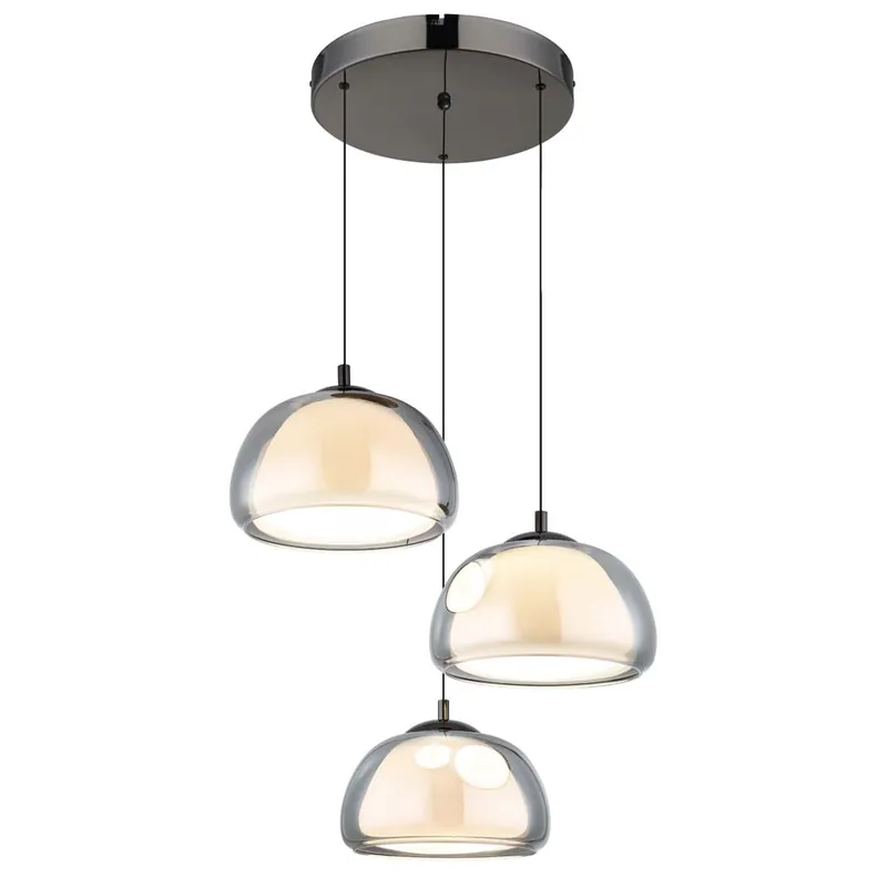 LED-hanglamp, metaal, dimbaar, rookglas, hoogte 150 cm Gratis Verzending