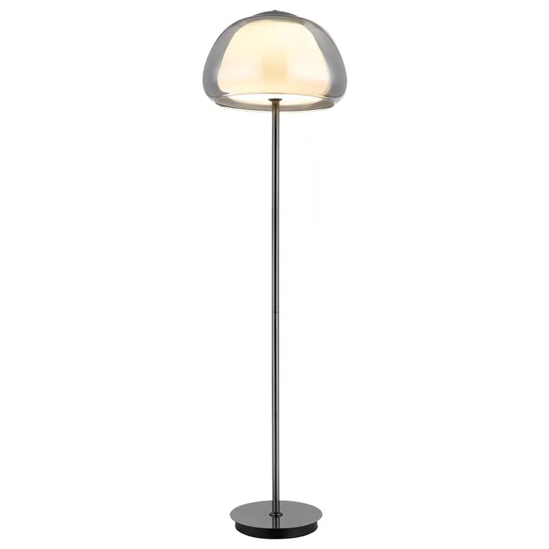 LED-staande lamp, metaal, zwart-chroom, met afstandsbediening, hoogte 150 cm Beperkt Aanbod