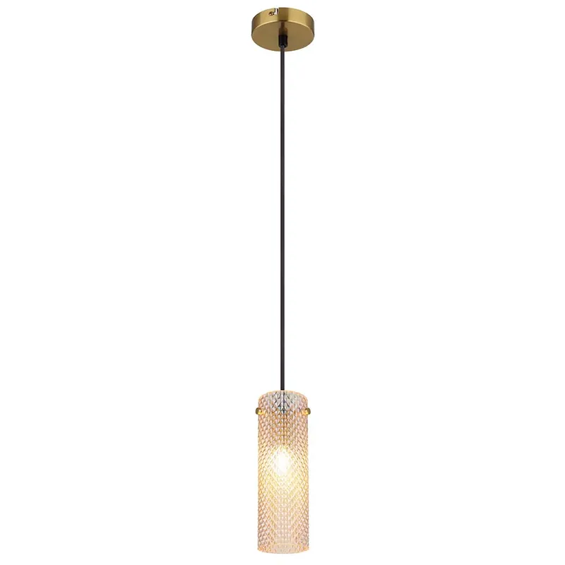 Seizoensaanbieding Hanglamp, goudkleurig, amberkleurig glas, H 120 cm