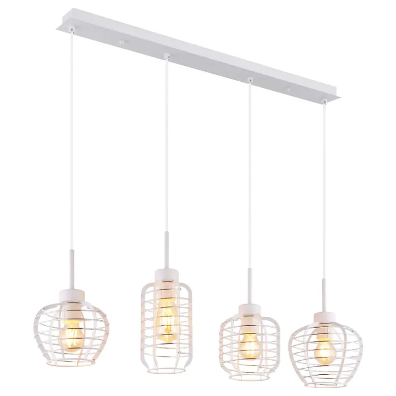 Hanglamp, aluminium stangen, verchroomd, 4 lampen, L 90 cm Alleen Vandaag