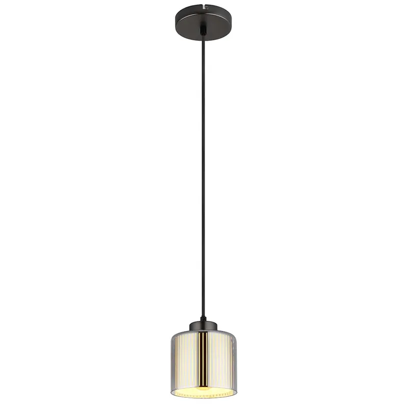 Koopje Hanglamp, zwart-chroom, glas, verchroomd, H 120 cm