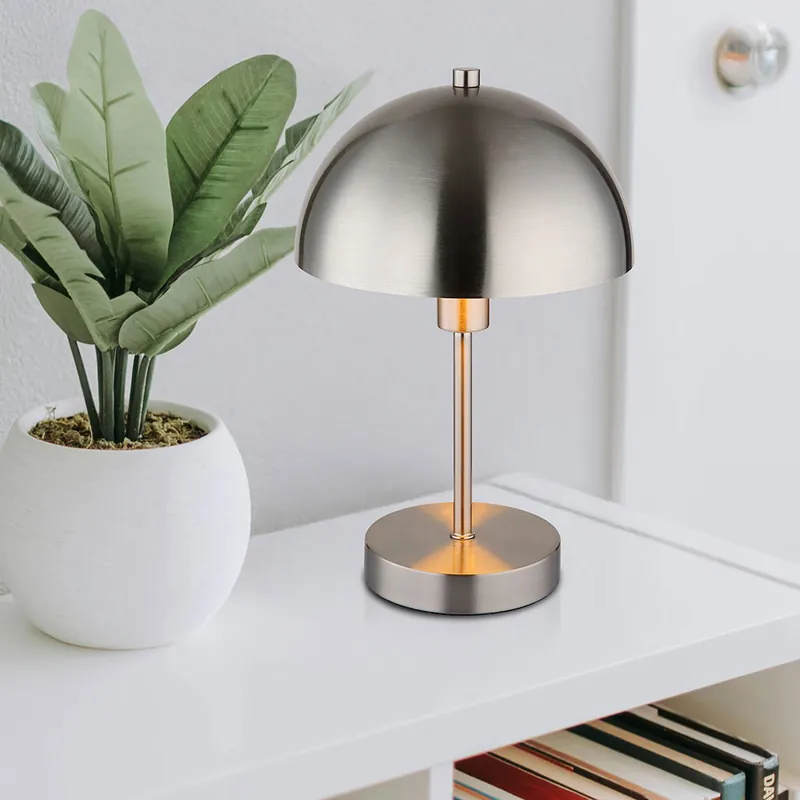 Tafellamp, paddenstoel, zilver, H 31 cm Koop Vandaag