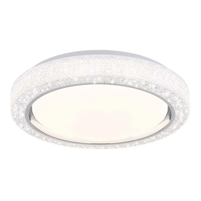 LED plafondlamp, chromen ring, wit opaal, CCT Weekendaanbieding