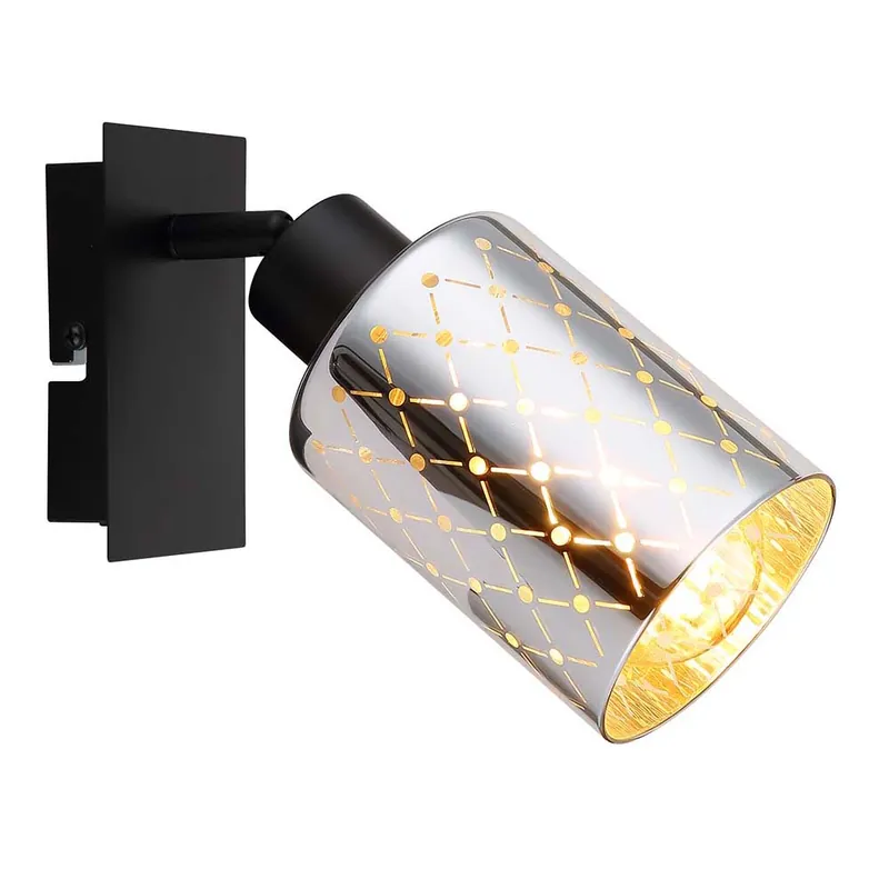 Exclusieve Aanbieding Wandlamp, verchroomd glas, beweegbare spot, H 16,5 cm