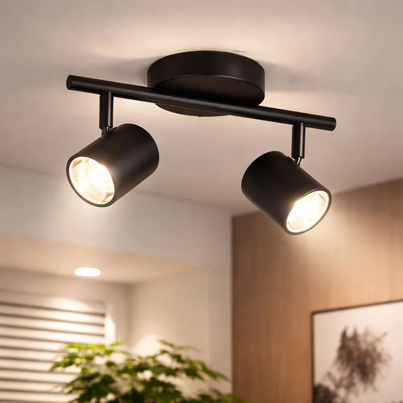 Koop Online Plafondlamp, mat zwart, draaibaar, L 28,4 cm