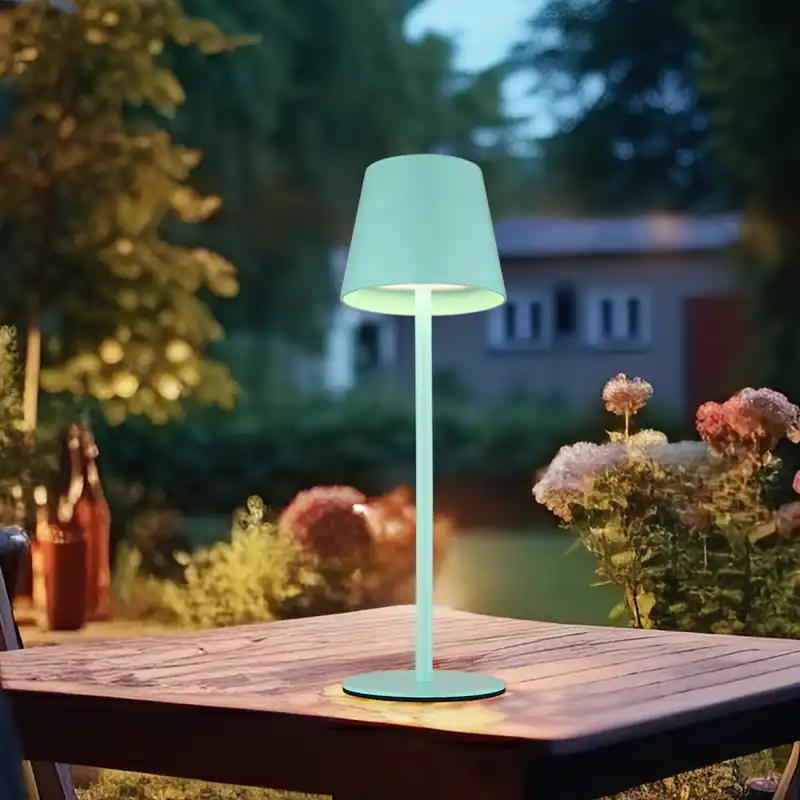 Veilige Betaling LED tafellamp, mint, oplaadbare batterij, CCT, touchdimmer, fles top