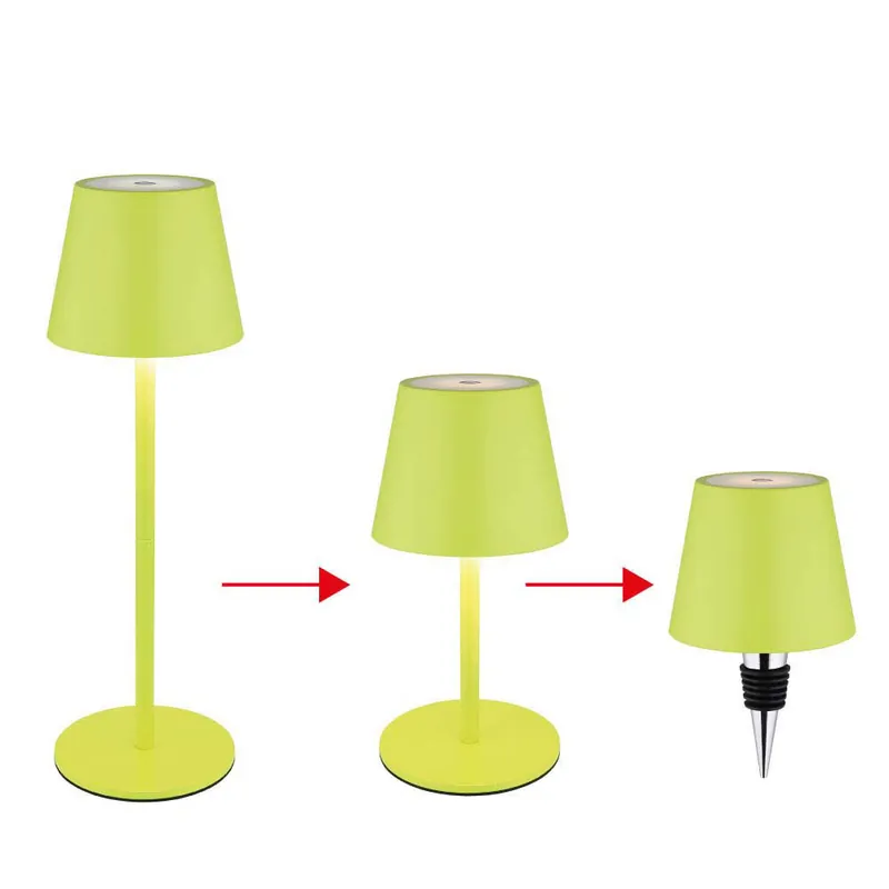 Beste Prijs LED tafellamp, groen, oplaadbare batterij, CCT, touchdimmer, flessenbevestiging