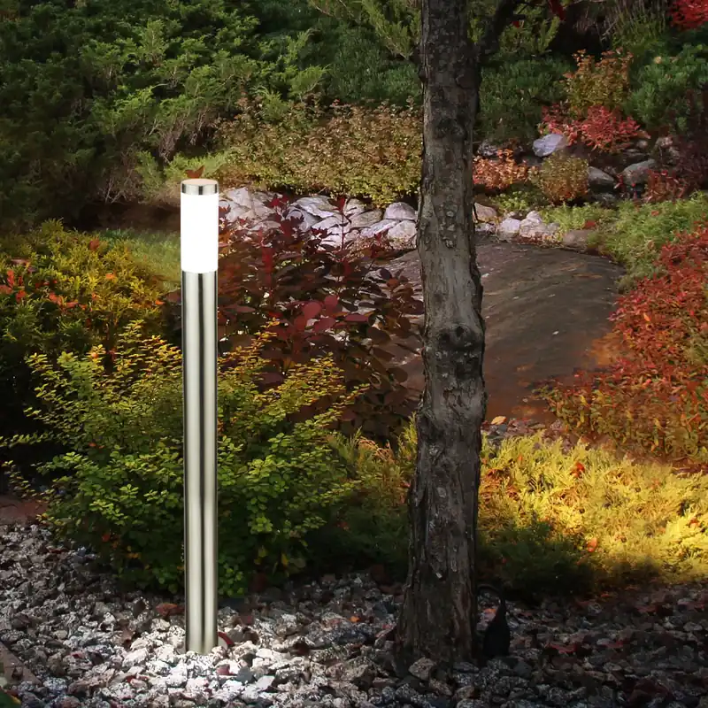 Snelle Levering LED vloerlamp, roestvrij staal, opaal, H 110 cm