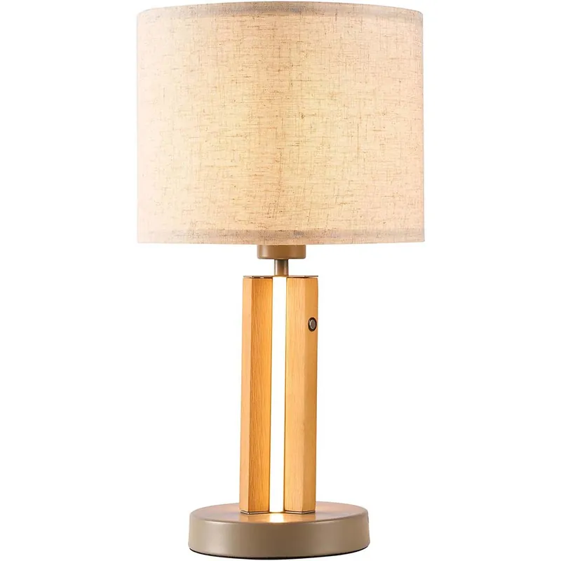 Aanbieding Tafellamp, touchdimmer, hout, bruin, E27, H 45 cm