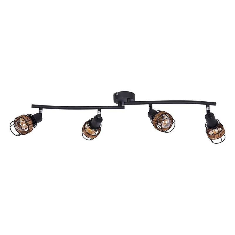 Weekendaanbieding Plafondlamp, 4 vlammen, beweegbare spots, zwart