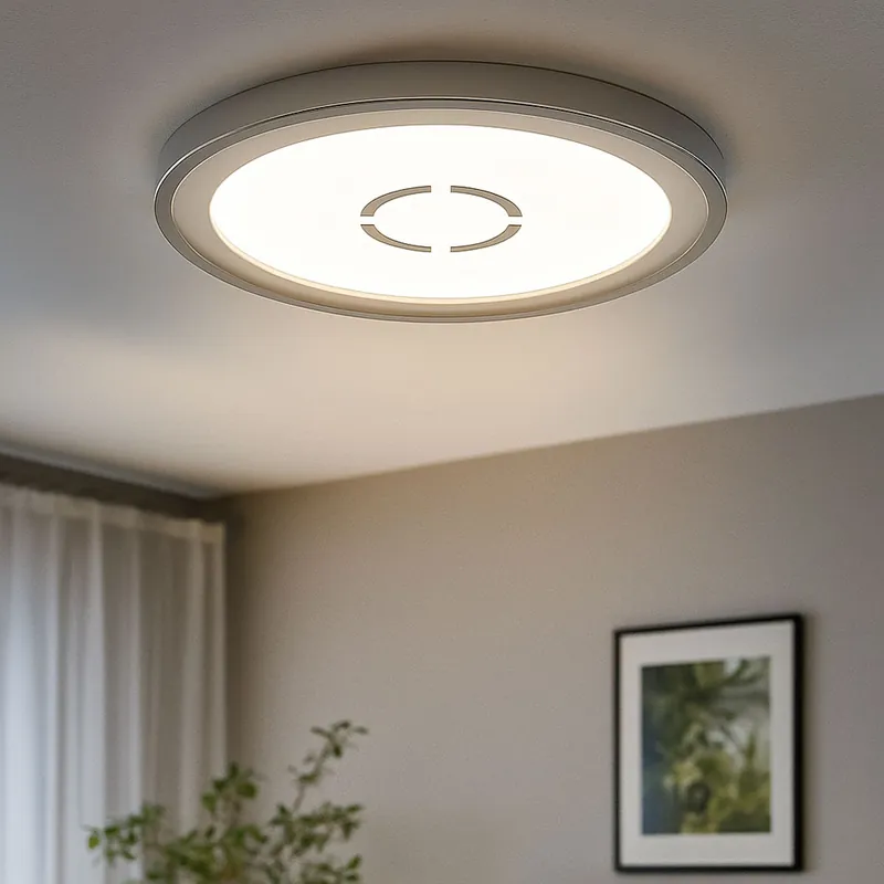 LED plafondlamp, zilver, achtergrondverlichting, D 19 cm Flitsaanbieding