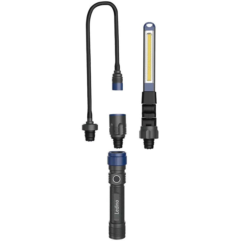 Weekendaanbieding LED inspectielamp, aluminium, zwart, IPX4, oplaadbare batterij, L 30 cm