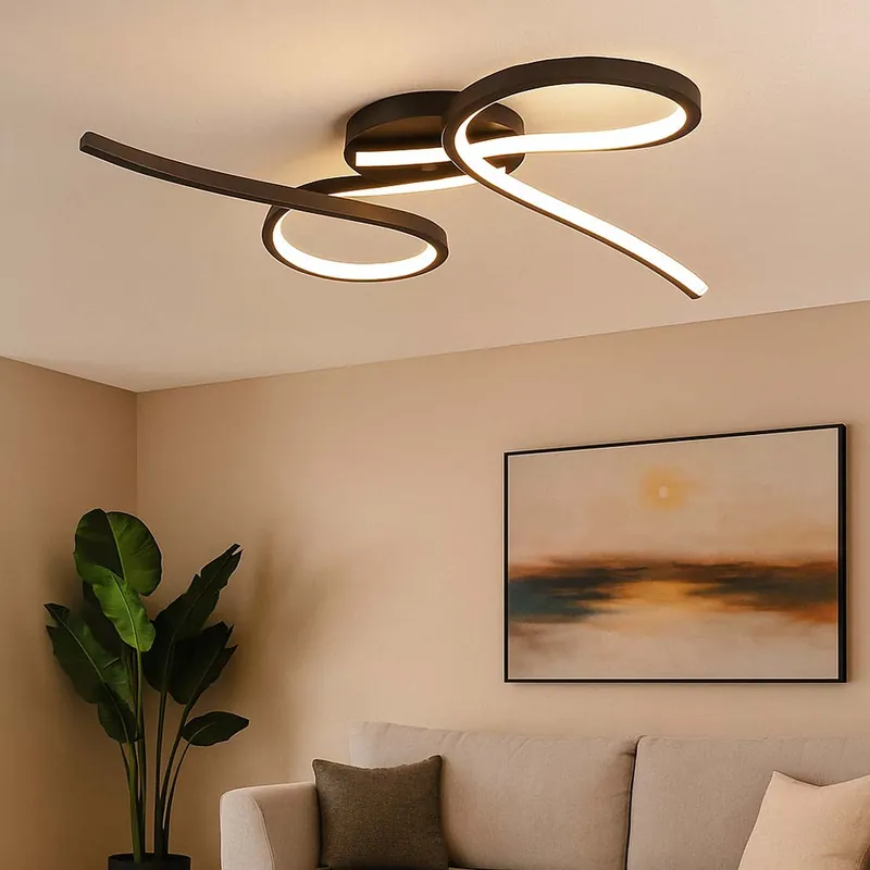 Direct Verzonden LED plafondlamp, zwart aluminium, L 61 cm