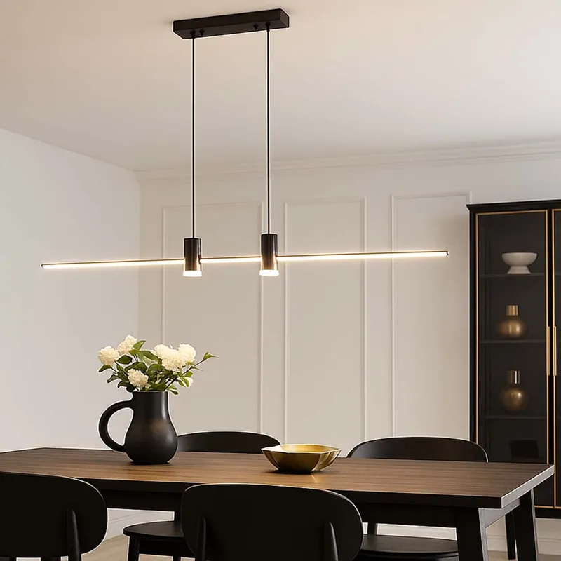 LED hanglamp, aluminium, zwart, neutraal wit, H 115 cm Veilige Betaling