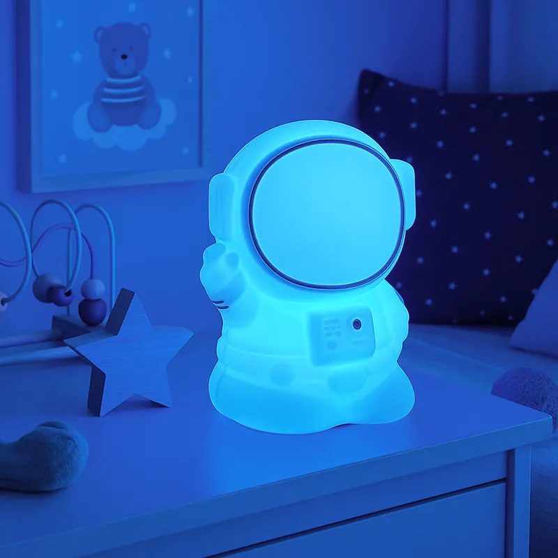 RGB LED kindertafellamp, astronaut, kleurverandering, touchdimmer, H 14 cm Gratis Verzending