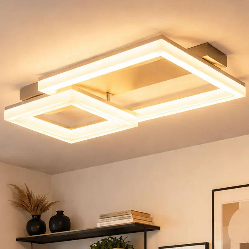 Voordeelprijs LED plafondlamp, metaal, zandkleur wit, L 53 cm