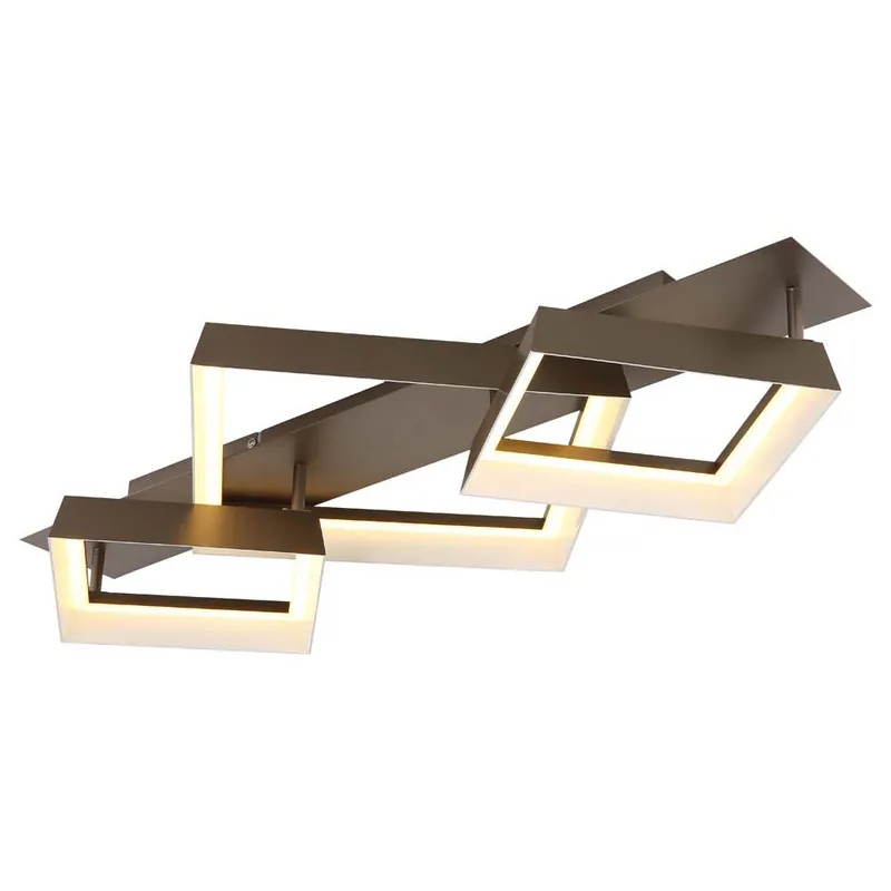 LED-plafondlamp, metaal, opaal, matte koffiekleur, L 85 cm Shop Nu