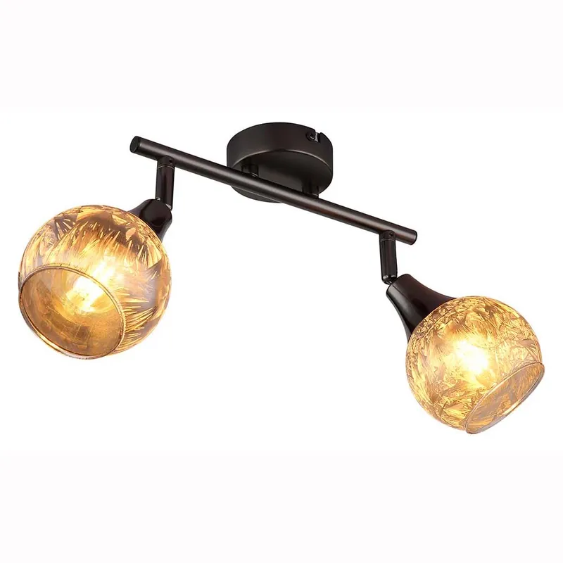 Plafondlamp, zwart en chroom, mat glas, verstelbaar, L 25 cm Rechtstreeks Van De Fabrikant